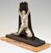 Escultura Trinque, Art Déco de bronce, desnuda con drape, años 20, Imagen 2