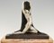 Escultura Trinque, Art Déco de bronce, desnuda con drape, años 20, Imagen 7
