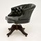 Antique Georgian Style Leather Swivel Desk Chair, 1950s 4