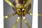 Lámpara de araña italiana de metal y latón de Lumen, años 40, Imagen 2