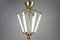 Italian Metal & Brass Neon Chandelier from Lumen, 1940s 1