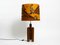Large Teak Table Lamp with Hand-Painted Lampshade from Temde 19
