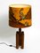 Large Teak Table Lamp with Hand-Painted Lampshade from Temde 4