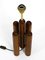 Large Teak Table Lamp with Hand-Painted Lampshade from Temde, Image 14