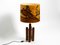 Large Teak Table Lamp with Hand-Painted Lampshade from Temde 2