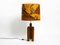 Large Teak Table Lamp with Hand-Painted Lampshade from Temde 1