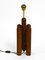 Large Teak Table Lamp with Hand-Painted Lampshade from Temde 15