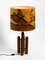 Lampada da tavolo grande in teak con paralume dipinto a mano di Temde, Immagine 5