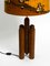 Large Teak Table Lamp with Hand-Painted Lampshade from Temde, Image 6