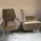Reclining Velvet Camea Lounge Chairs, 1950s, Set of 2 2