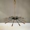 Mid-Century Brass & Black Metal Ceiling Lamp by Oscar Torlasco for Lumi 1