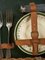 Panier à Pique-Nique en Osier avec Assiettes et Coupes en Céramique de Terre de Feu de Choisy-le-Roi, France, 1920s 3