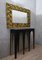 Glass & Brass Console Table in Black, 1980s 3