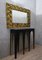 Table Console en Laiton et Verre Noir, 1980s 3