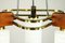 Mid-Century Triangular Teak, Brass & Glass Pendant Lamp, Image 8