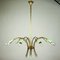 Italian Brass & Lime Green Rod Pendulum Sputnik Lamp, 1950s, Image 10