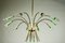 Italian Brass & Lime Green Rod Pendulum Sputnik Lamp, 1950s 11