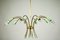 Italian Brass & Lime Green Rod Pendulum Sputnik Lamp, 1950s, Image 12