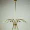 Italian Brass & Lime Green Rod Pendulum Sputnik Lamp, 1950s 9