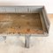 Tavolo da lavoro antico industriale in legno grigio con cassetto, Immagine 12