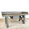 Tavolo da lavoro antico industriale in legno grigio con cassetto, Immagine 20