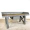 Banc de Travail Antique Industriel en Bois Gris avec Tiroir 19