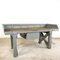 Tavolo da lavoro antico industriale in legno grigio con cassetto, Immagine 19