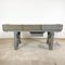 Tavolo da lavoro antico industriale in legno grigio con cassetto, Immagine 18