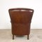 Vintage Dark Brown Sheep Leather Armchair 3