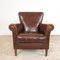 Vintage Dark Brown Sheep Leather Armchair 5