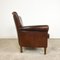 Vintage Dark Brown Sheep Leather Armchair, Image 2