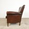 Vintage Dark Brown Sheep Leather Armchair 4