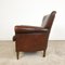 Vintage Dark Brown Sheep Leather Armchair, Image 4