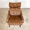 Vintage Cognac Leather Lounge Chair with Ottoman by Rienhold Adolf for Cor, Set of 2 6