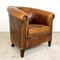 Vintage Cognac Sheep Leather Club Chair 1