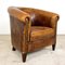 Vintage Cognac Sheep Leather Club Chair, Image 1