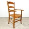 French Antique Cherry Wood Armchair, Image 1