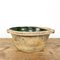 Antike französische Jatte / Tian Schale aus Terrakotta mit grüner Glasur 1