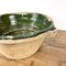 Antike französische Jatte / Tian Schale aus Terrakotta mit grüner Glasur 4