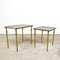Vintage Golden Nesting Tables with Mirrored Smoked Glass, Set of 2 1