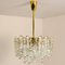 Brass Ice Glass Pendant Chandelier from Kalmar, 1970s 4