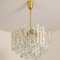 Brass Ice Glass Pendant Chandelier from Kalmar, 1970s, Image 2