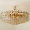 Large Palazzo Gilt Brass and Glass Chandelier from Kalmar, Austria, 1970s, Image 9