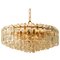 Large Palazzo Gilt Brass and Glass Chandelier from Kalmar, Austria, 1970s 1