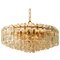 Large Palazzo Gilt Brass and Glass Chandelier from Kalmar, Austria, 1970s, Image 1