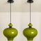 Lámparas colgantes de vidrio verde de Hans-agne Jakobsson para Staff, años 60. Juego de 2, Imagen 14