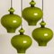 Hängelampen aus Grünem Glas von Hans-agne Jakobsson für Staff, 1960er, 2er Set 7