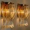 Venini Style Murano Glass and Gilt Brass Sconces, Italy, Set of 2 3