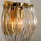 Venini Style Murano Glass and Gilt Brass Sconces, Italy, Set of 2 9