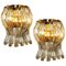 Venini Style Murano Glass and Gilt Brass Sconces, Italy, Set of 2 1